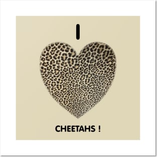 I love Cheetahs faux fur texture heart for t-shirt design, apparel, mugs, cases, wall art, stickers, travel mug T-Shirt Posters and Art